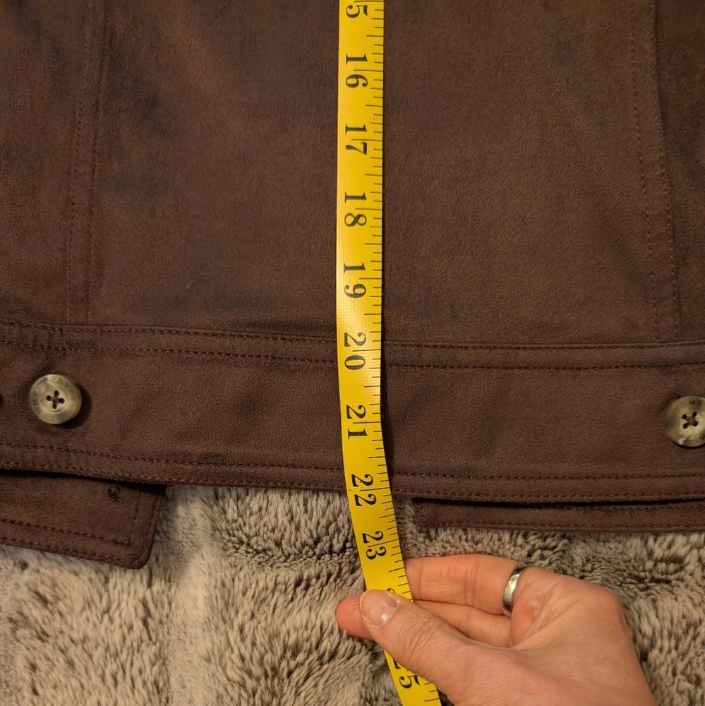Tommy Bahama Chocolate Brown Faux Suede Trucker Jacket - Picture 7 of 8